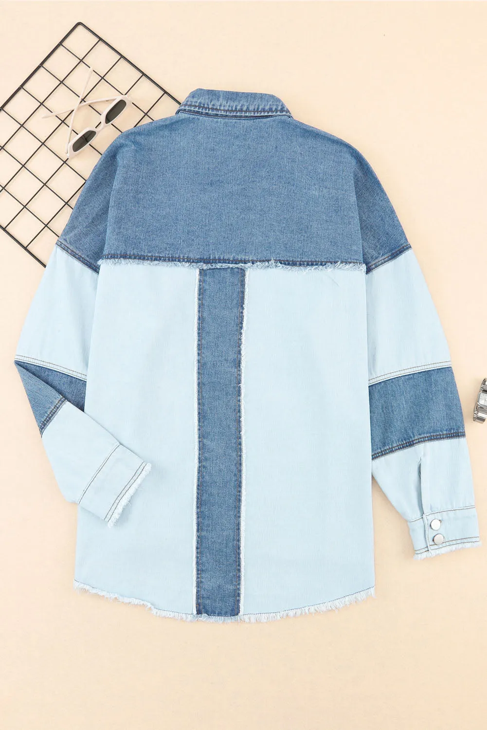 🔥 Patchwork Raw Hem Oversized Denim Jacket: For When You Need to Look Like You’re Adulting, But Really You’re Just Avoiding Everything 🔥