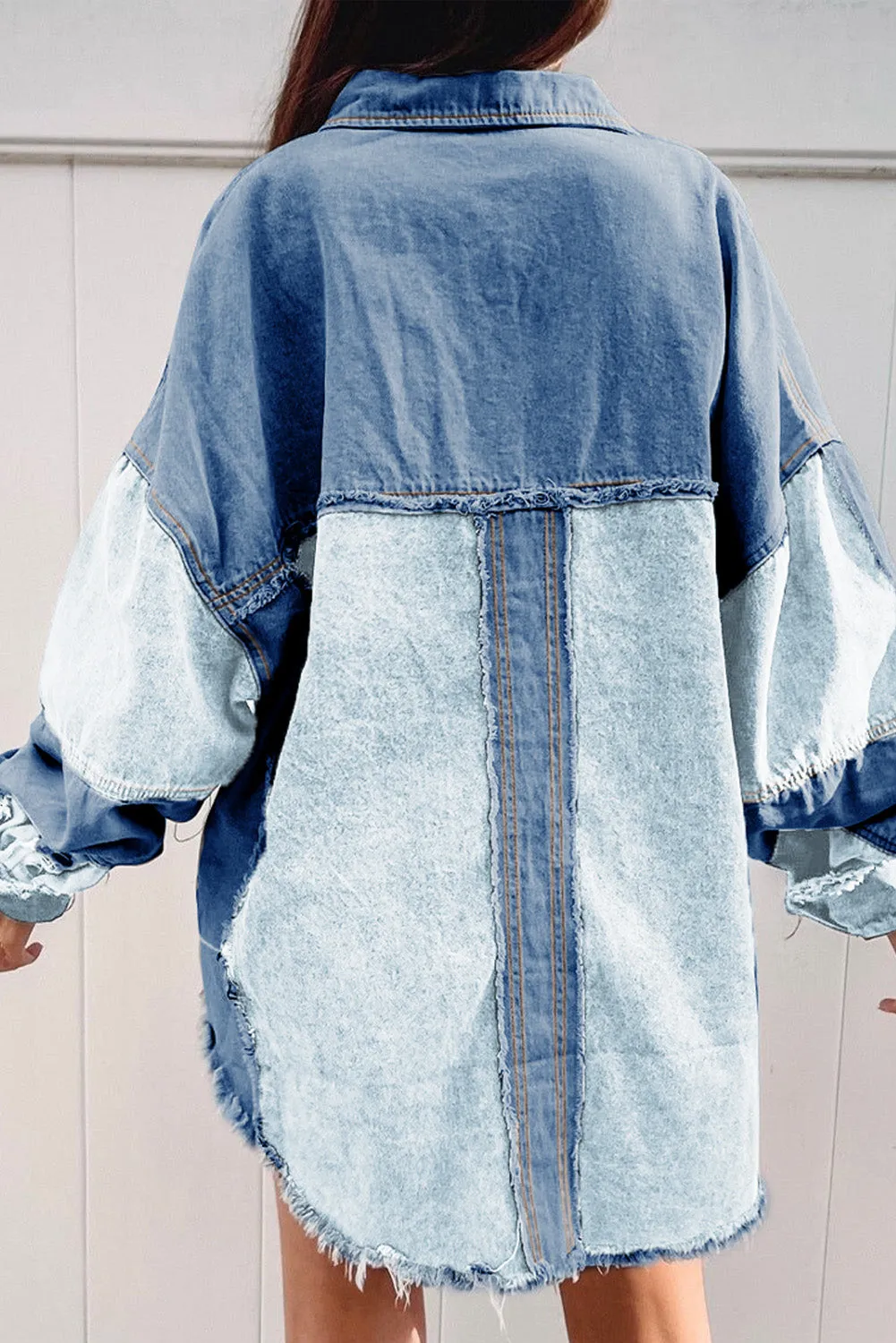 🔥 Patchwork Raw Hem Oversized Denim Jacket: For When You Need to Look Like You’re Adulting, But Really You’re Just Avoiding Everything 🔥