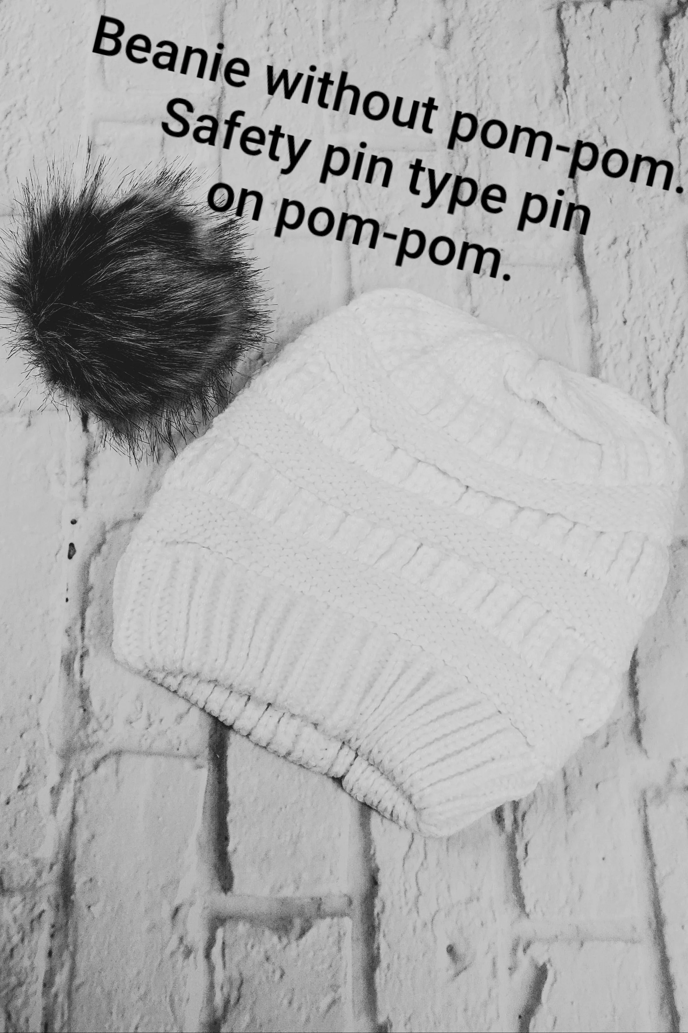 #11 Cream Ponytail Pom-Pom Beanie