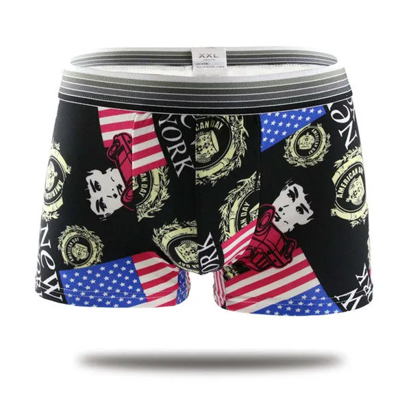 19 colors fashion design cotton Cartoon cuecas boxer men high quality fancy patterned mens underwear boxers men shorts Panties