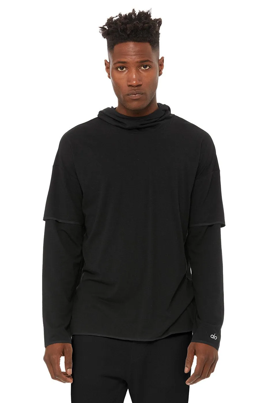 2-In-1 Pullover Hoodie - Black