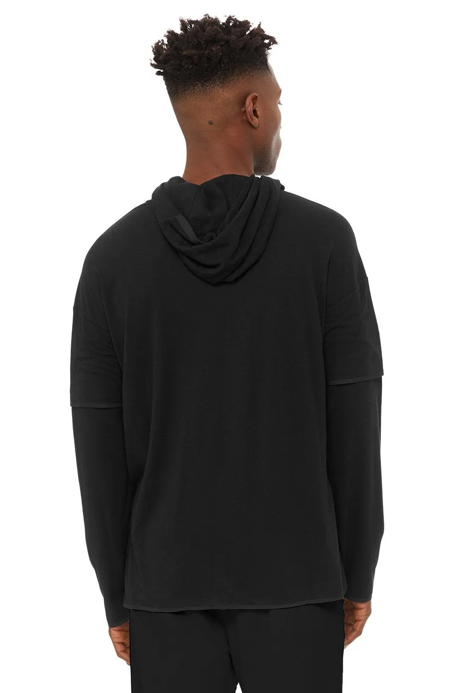 2-In-1 Pullover Hoodie - Black