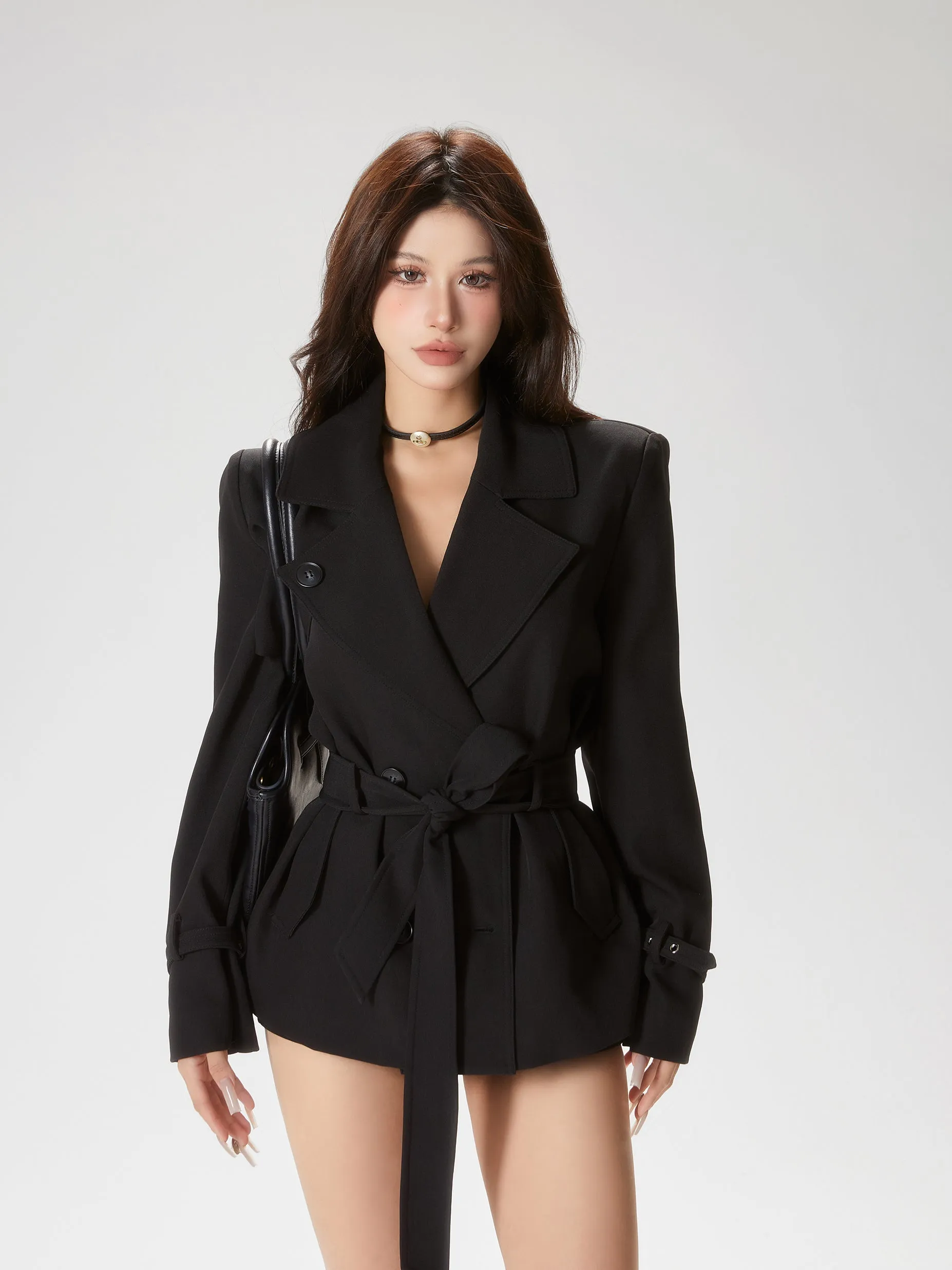 【24s Nov.】Hot Girl Short Waist Lapel Jacket Set