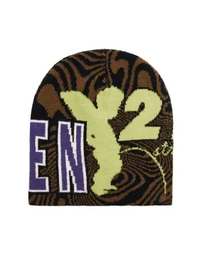 2B Jacquard Knit Cuffless Beanie