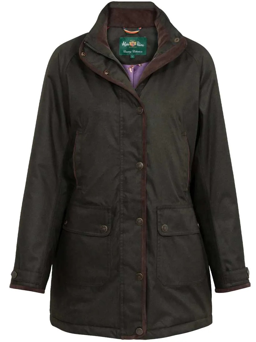 30% OFF ALAN PAINE Fernley Weekend Coat - Ladies Waterproof - Woodland Size: UK 20