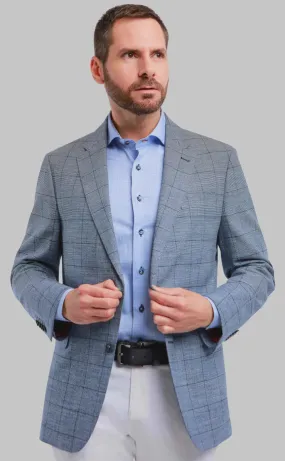 7 Downie Blazer POTENZA Blue Plaid Sports Coat