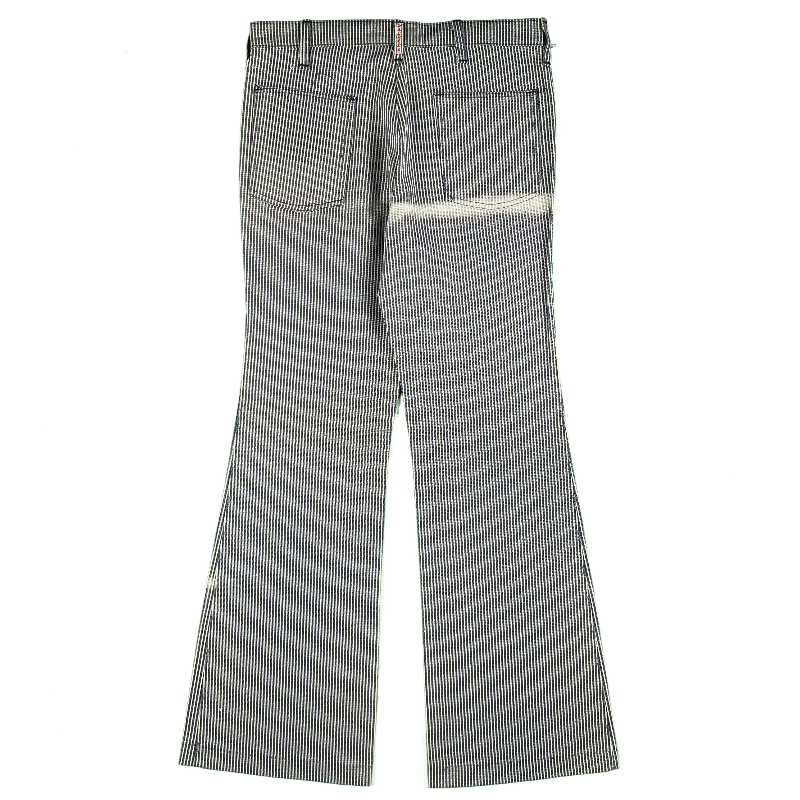 70s Hickory Stripe Denim Flares- 32x31.5