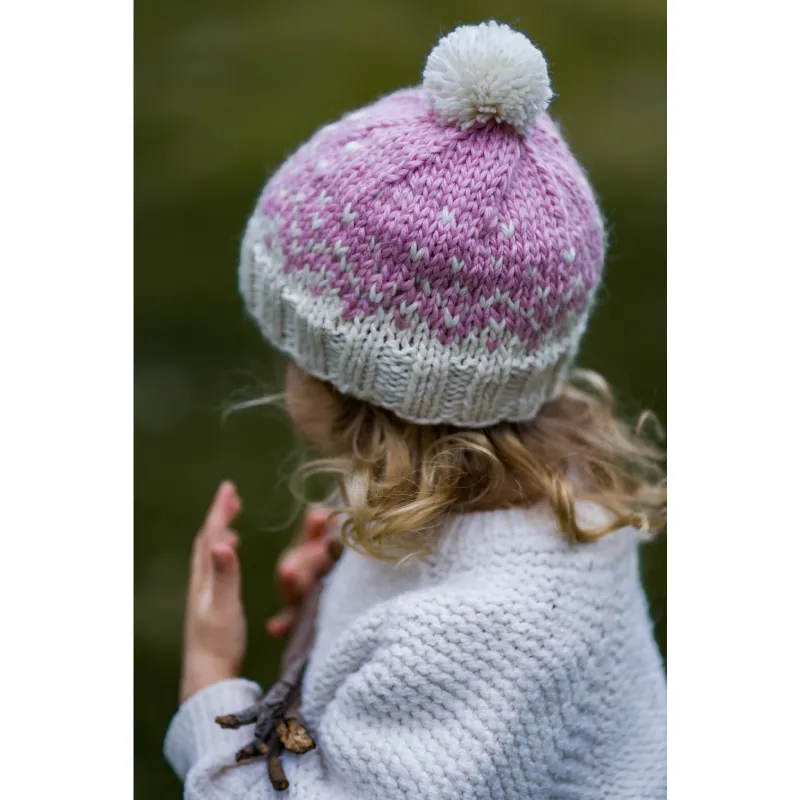 Acorn Snowflake Beanie - Pink/Cream