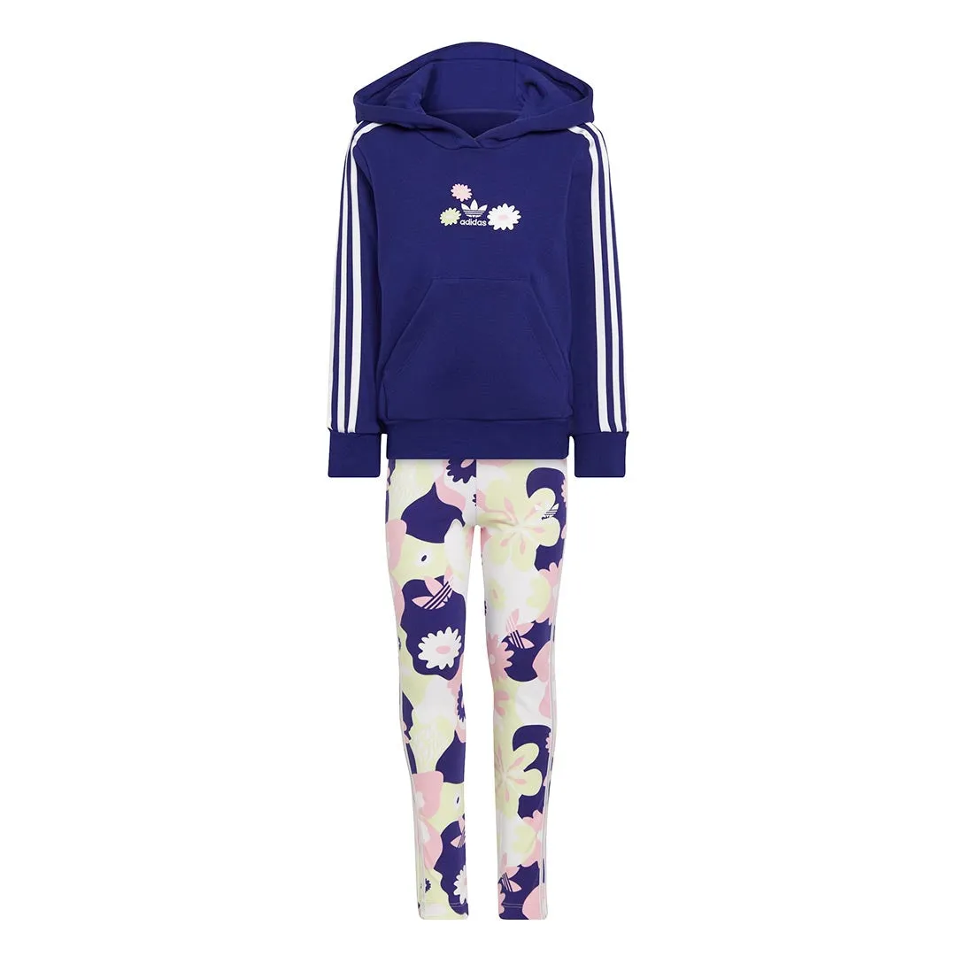 adidas - Girls' (Toddler & Junior) Flower Print Hoodie & Tights Set (HC4601)