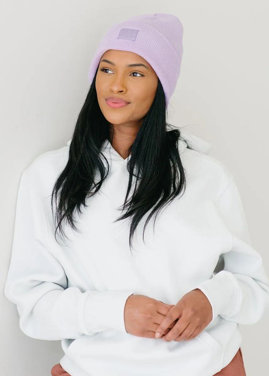 Adult Mad Hatter Knit Cuff Beanie - Lilac