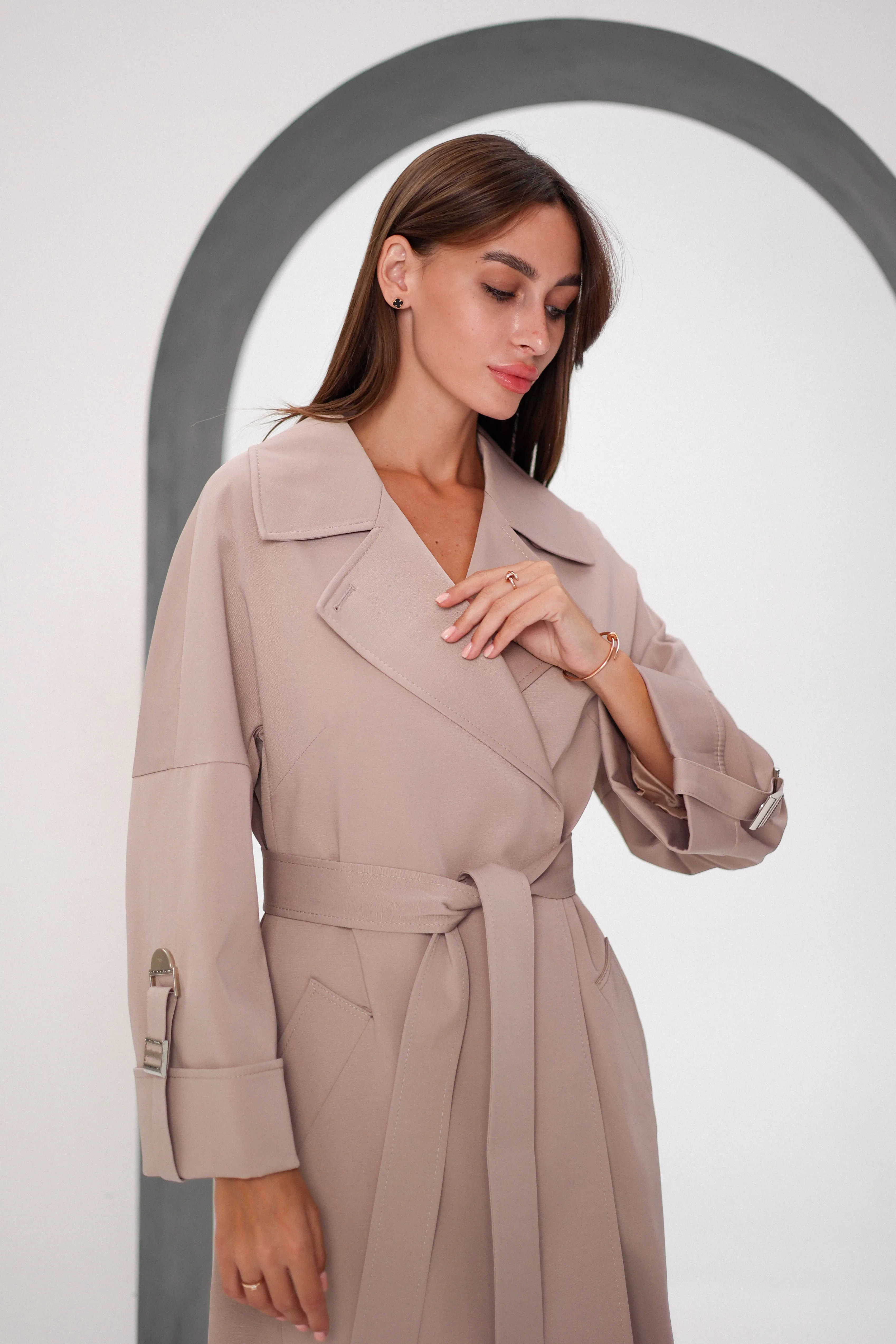 Aire Trench Coat in Blush