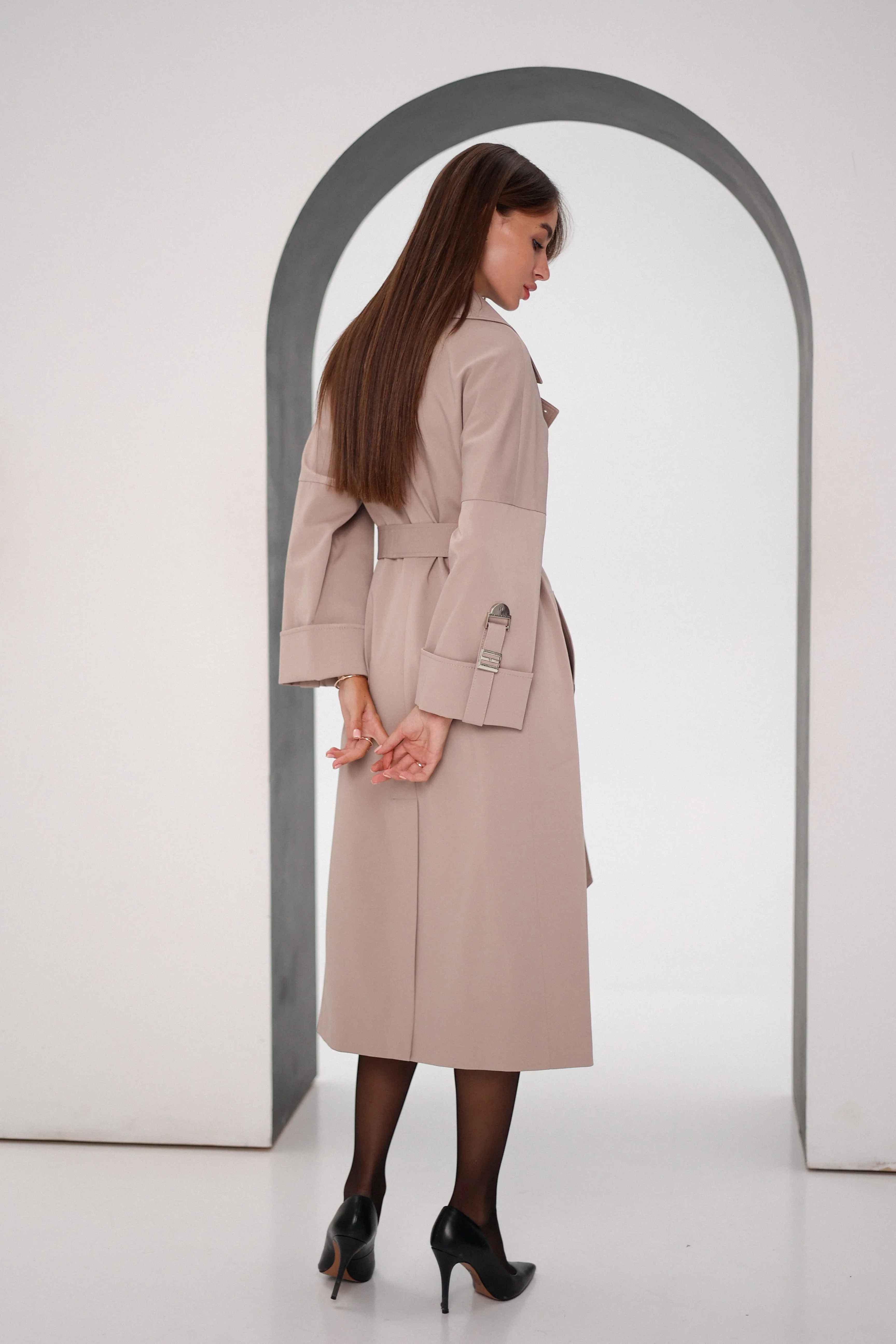 Aire Trench Coat in Blush