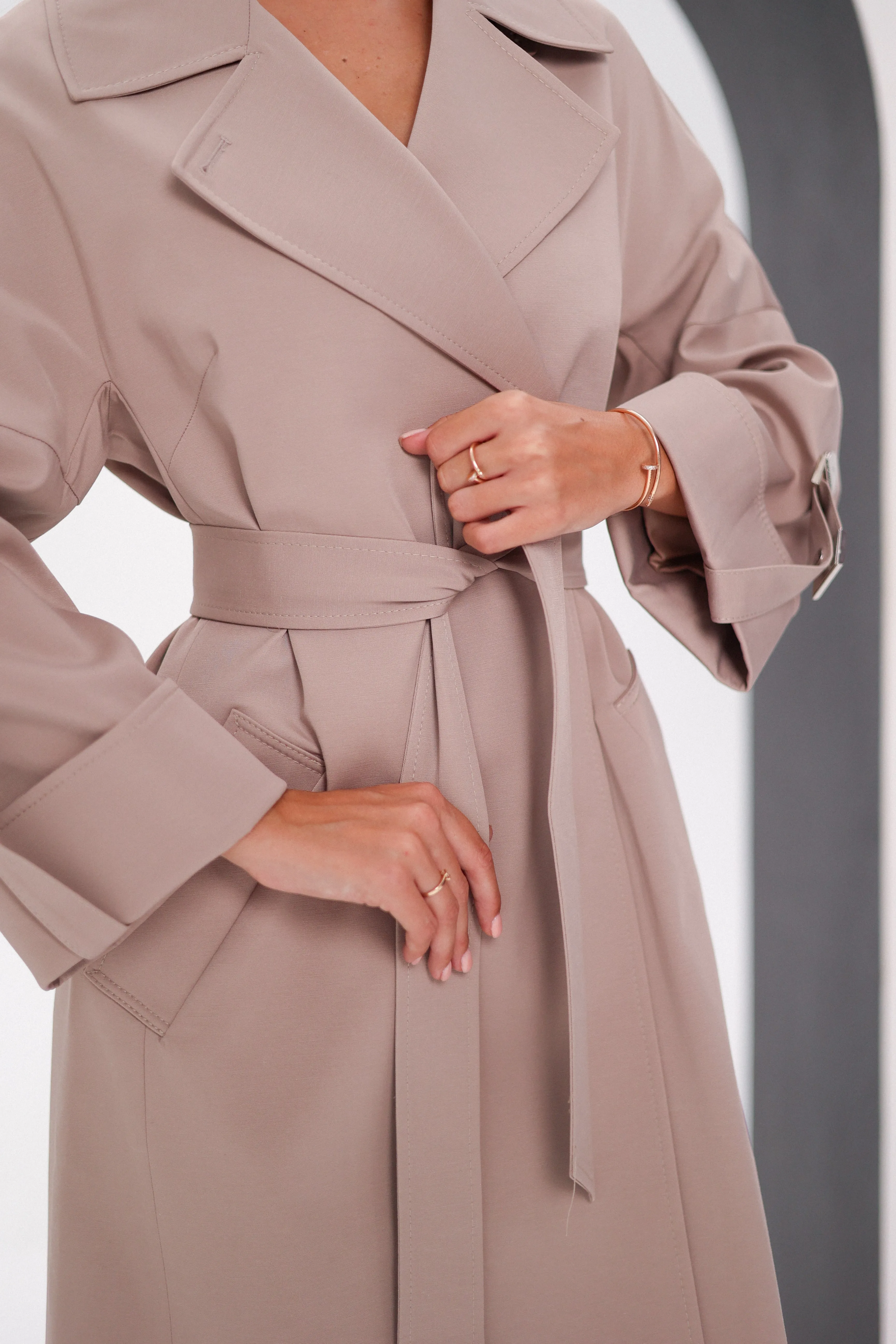 Aire Trench Coat in Blush