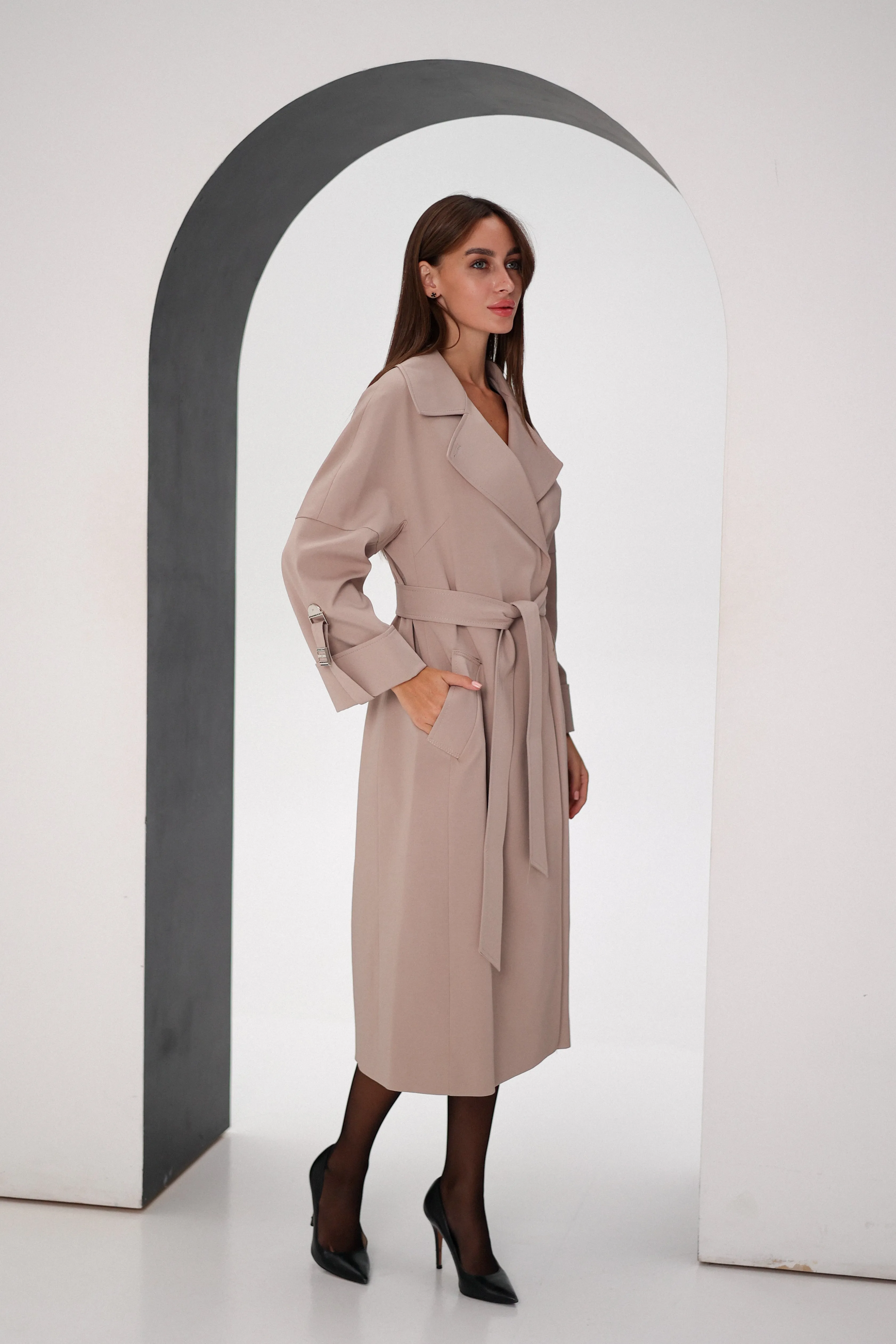 Aire Trench Coat in Blush