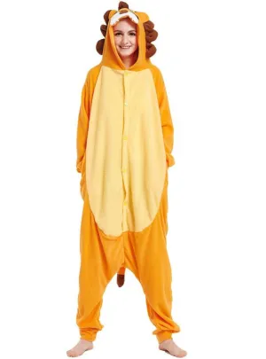 ANIMAL LION ONESIE FUNNY ORANGE PAJAMA MEN WOMEN