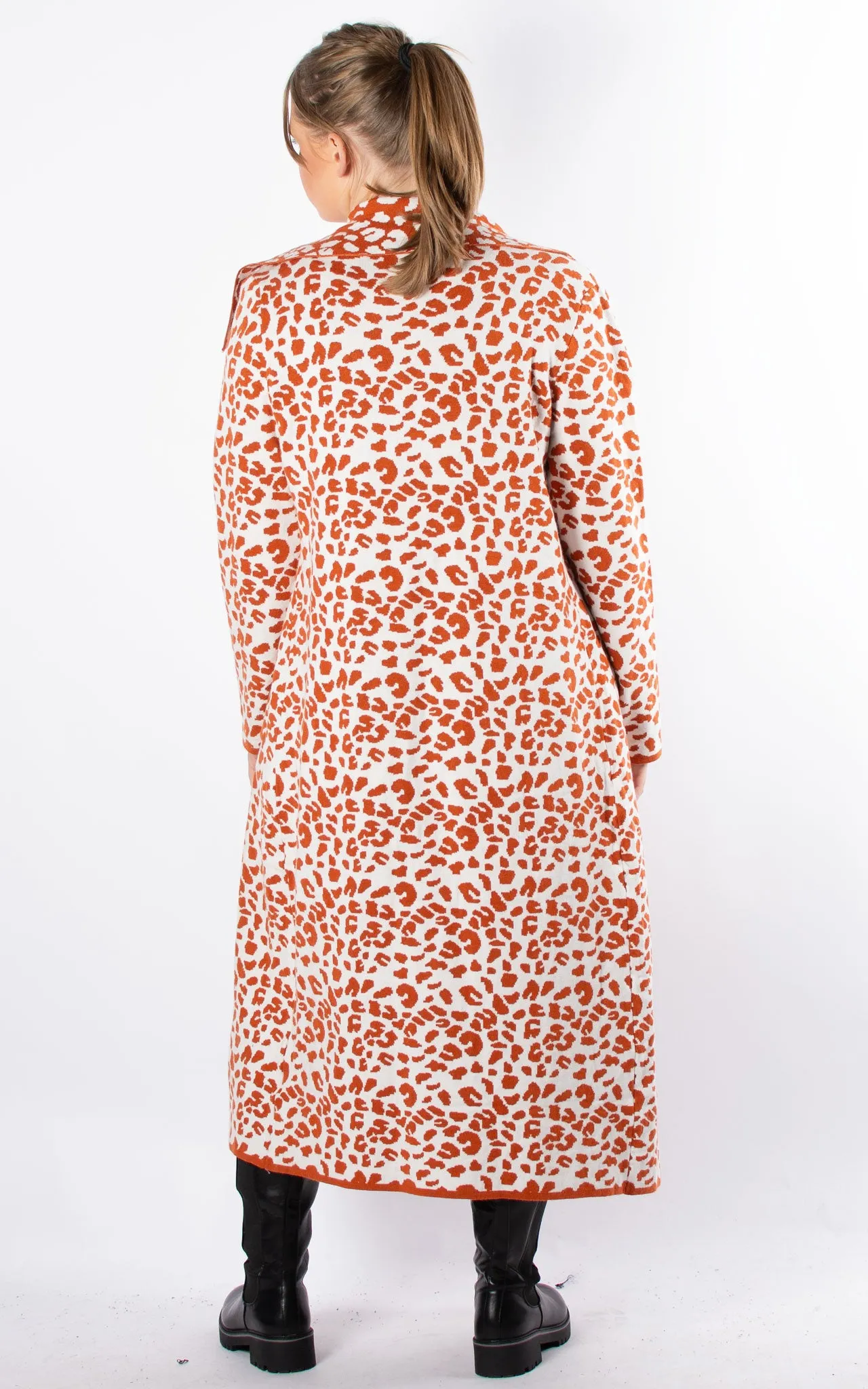 Animal Print Coat | Rust