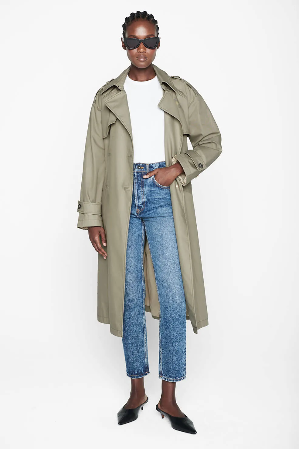 Anine Bing - Finley Trench in Green Khaki