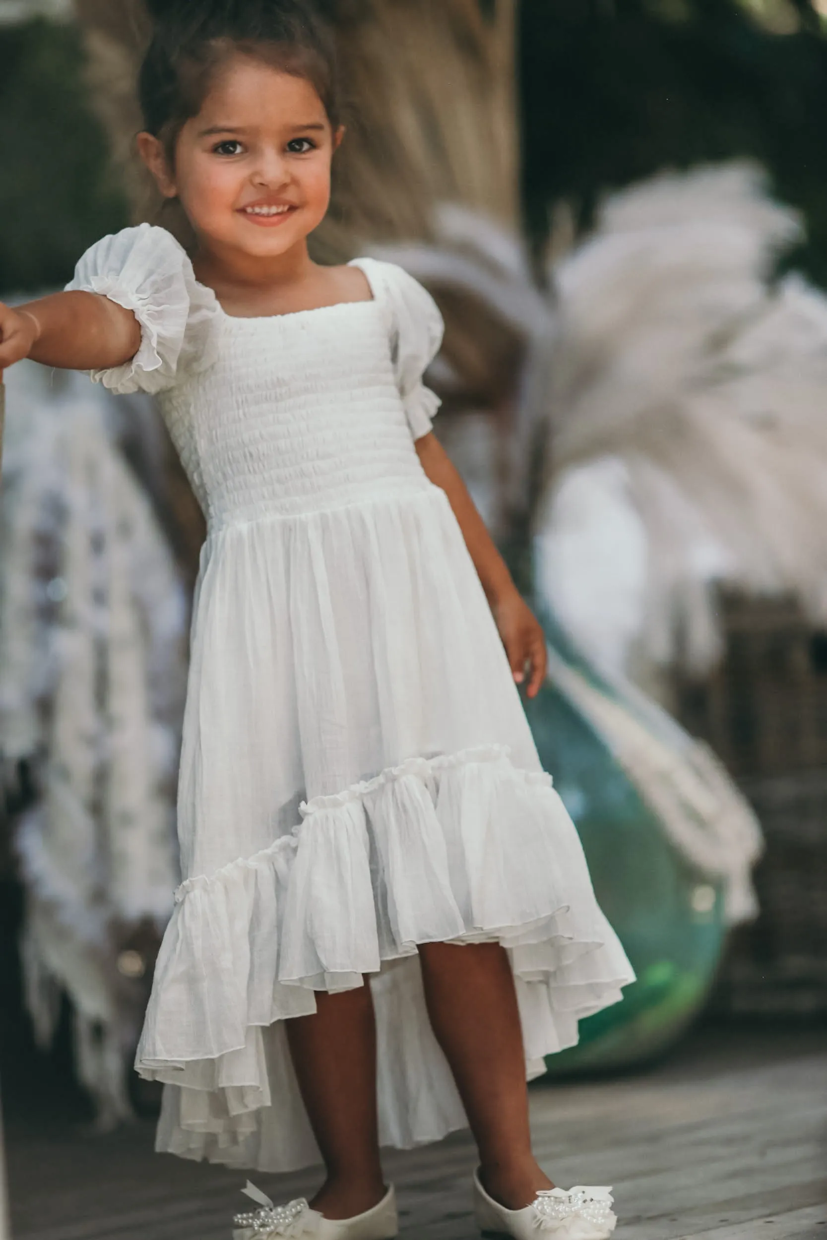 Asha Dress - girls Ivory Dress