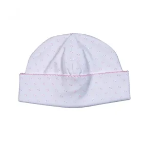 Baby Loren Pink Dots Pima Beanie Pink Trim PDH-515 5103