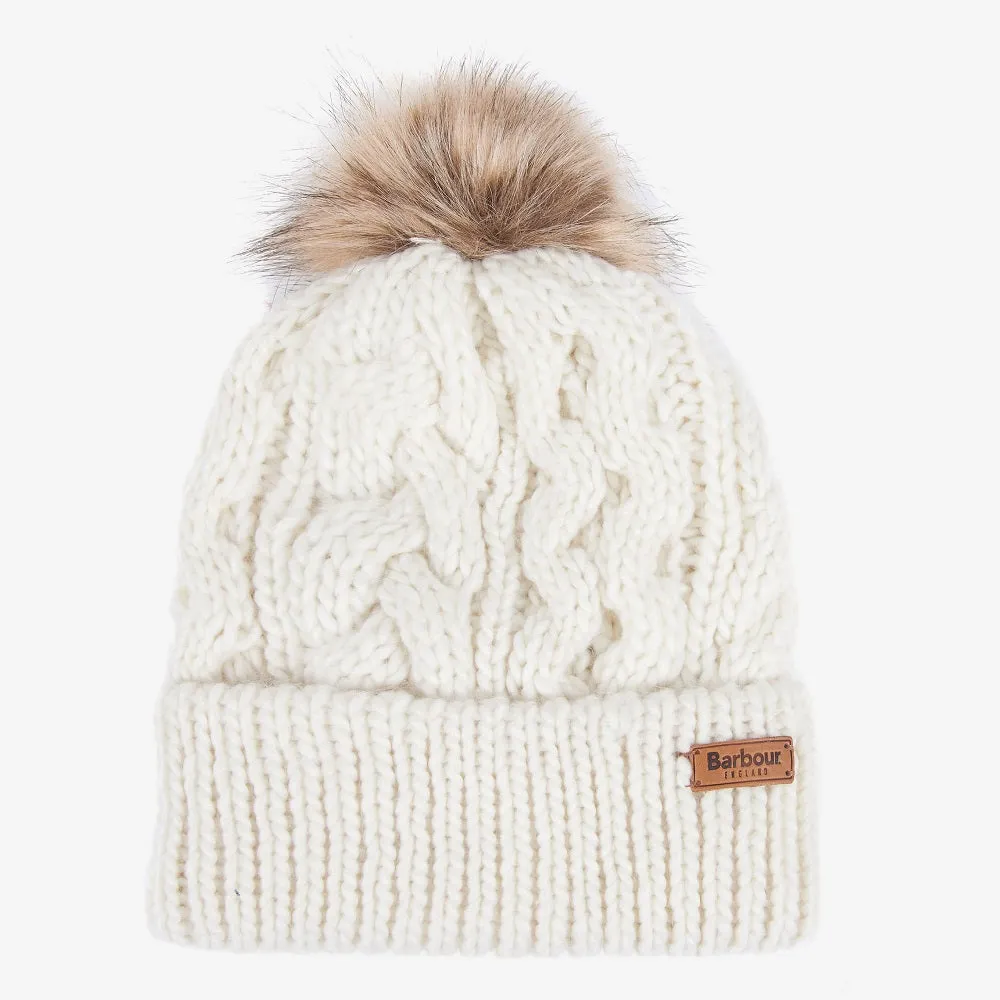 Barbour Beanie Penshaw Cable In Cloud, One Size