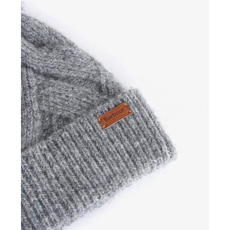 Barbour Dace Cable Ladies Beanie - Light Grey