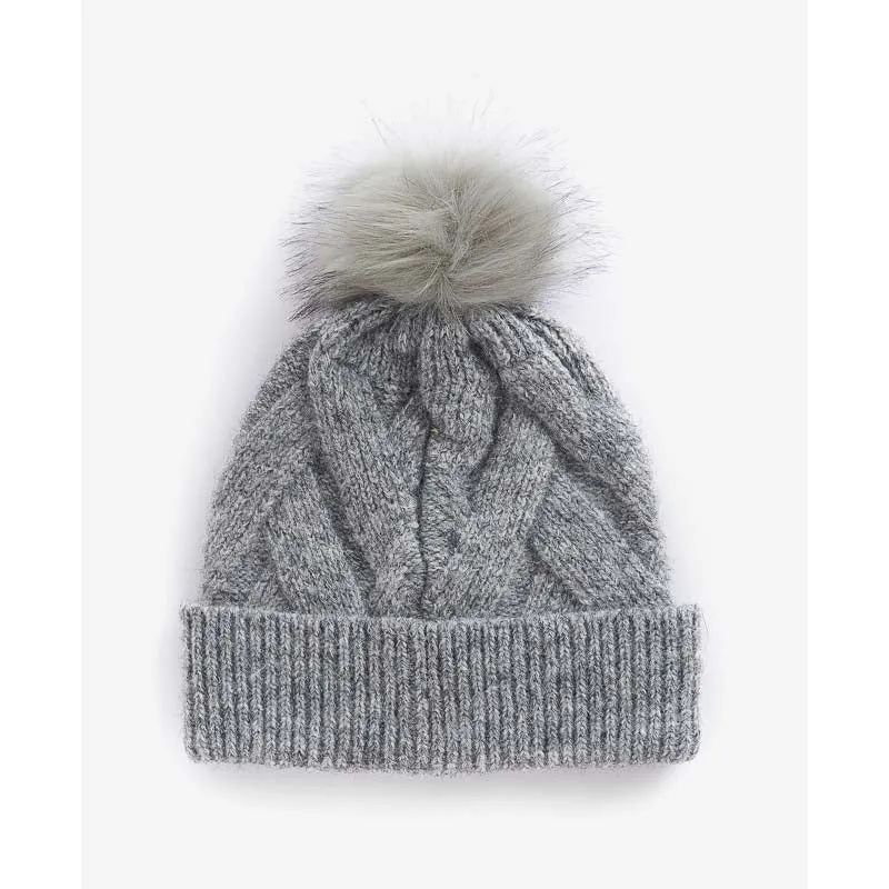 Barbour Dace Cable Ladies Beanie - Light Grey