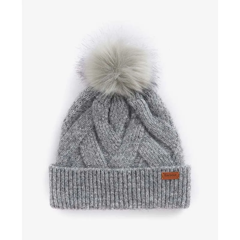 Barbour Dace Cable Ladies Beanie - Light Grey