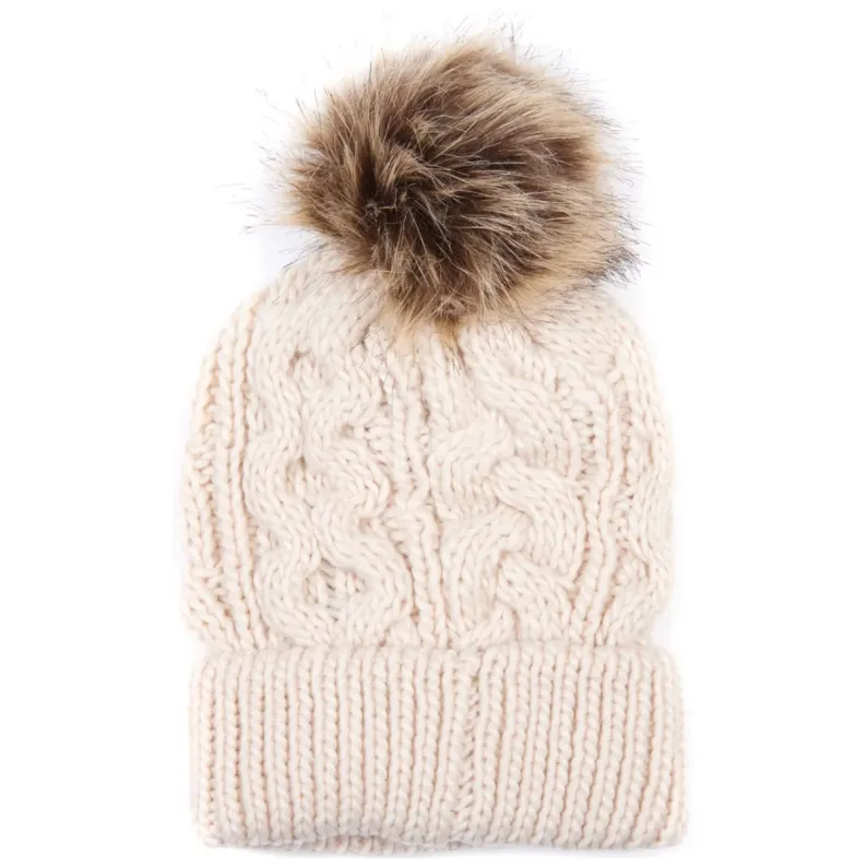 BARBOUR PENSHAW CABLE-KNIT BEANIE LHA0386 - Blush Pink