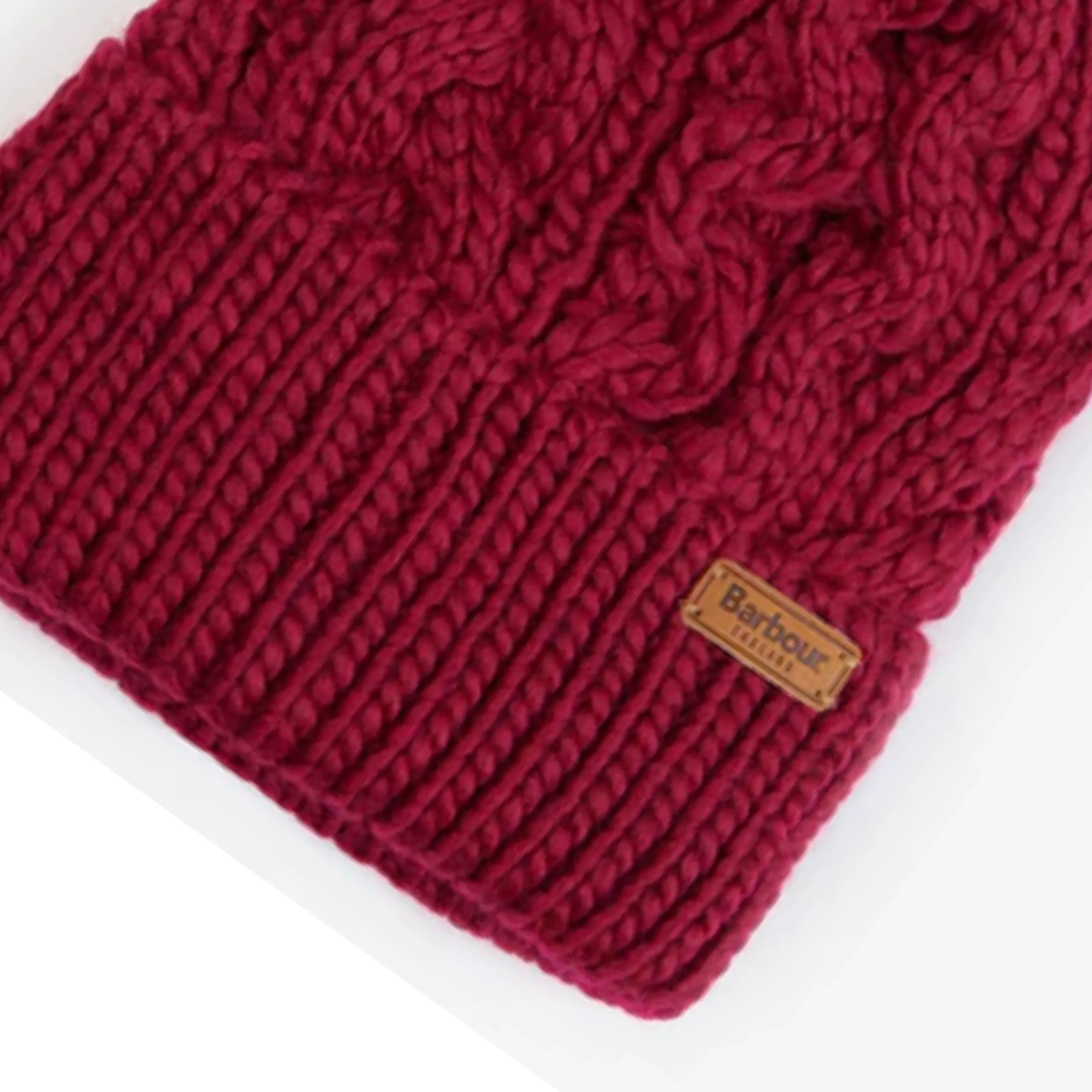 BARBOUR PENSHAW CABLE-KNIT BEANIE LHA0386 - Maiden Pink