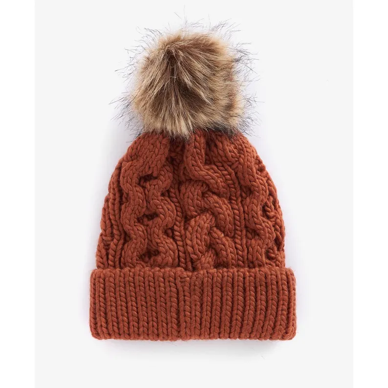 BARBOUR PENSHAW CABLE-KNIT BEANIE LHA0386 - Warm Ginger