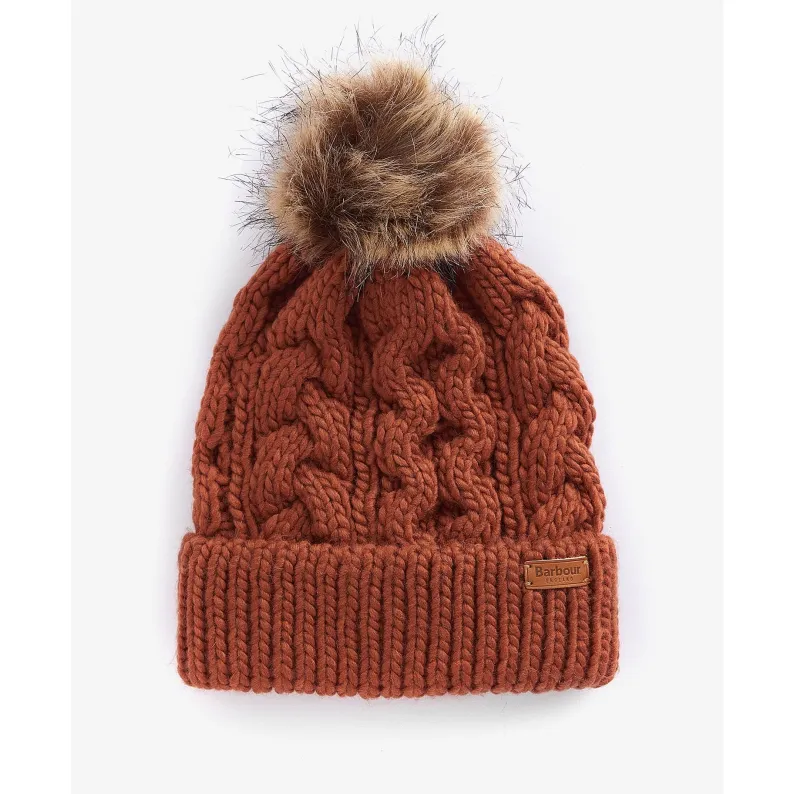 BARBOUR PENSHAW CABLE-KNIT BEANIE LHA0386 - Warm Ginger