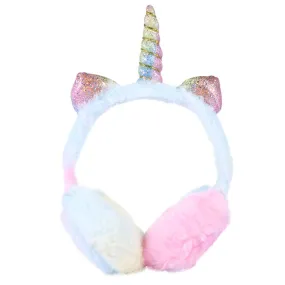 BESPORTBLE Kids Unicorn Earmuffs Plush Winter Ear Warmers Foldable Ear Muffs Cover for Women Kids Girls Adults Outdoor Christmas (Blue) Pink