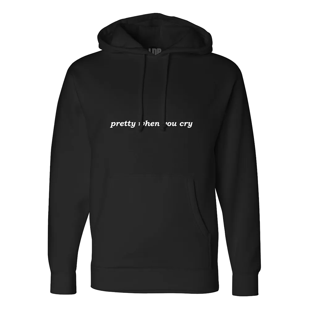 Black Hoodie With Ribbon Print