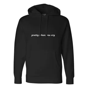 Black Hoodie With Ribbon Print