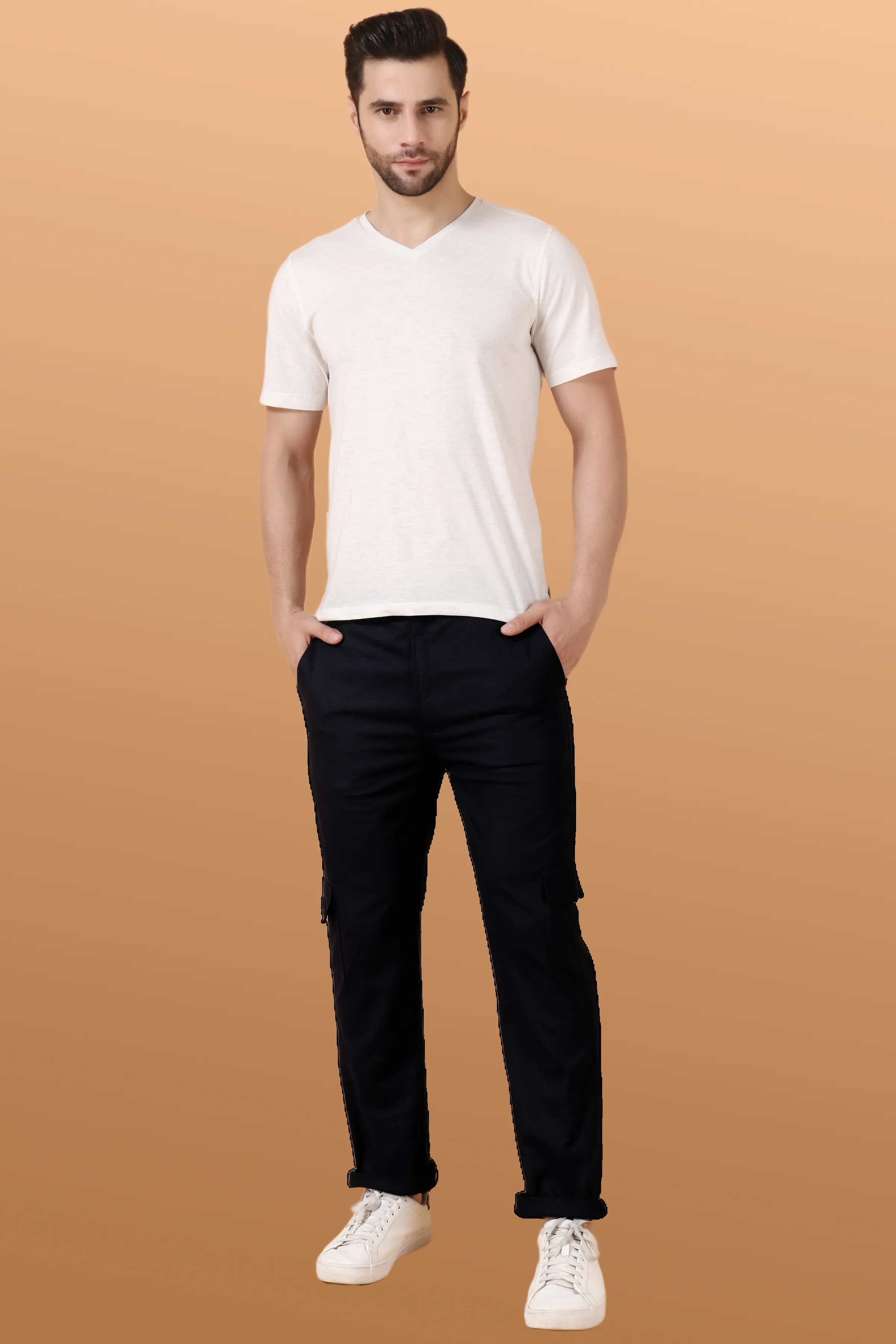 Black Stretch Cargo Pants