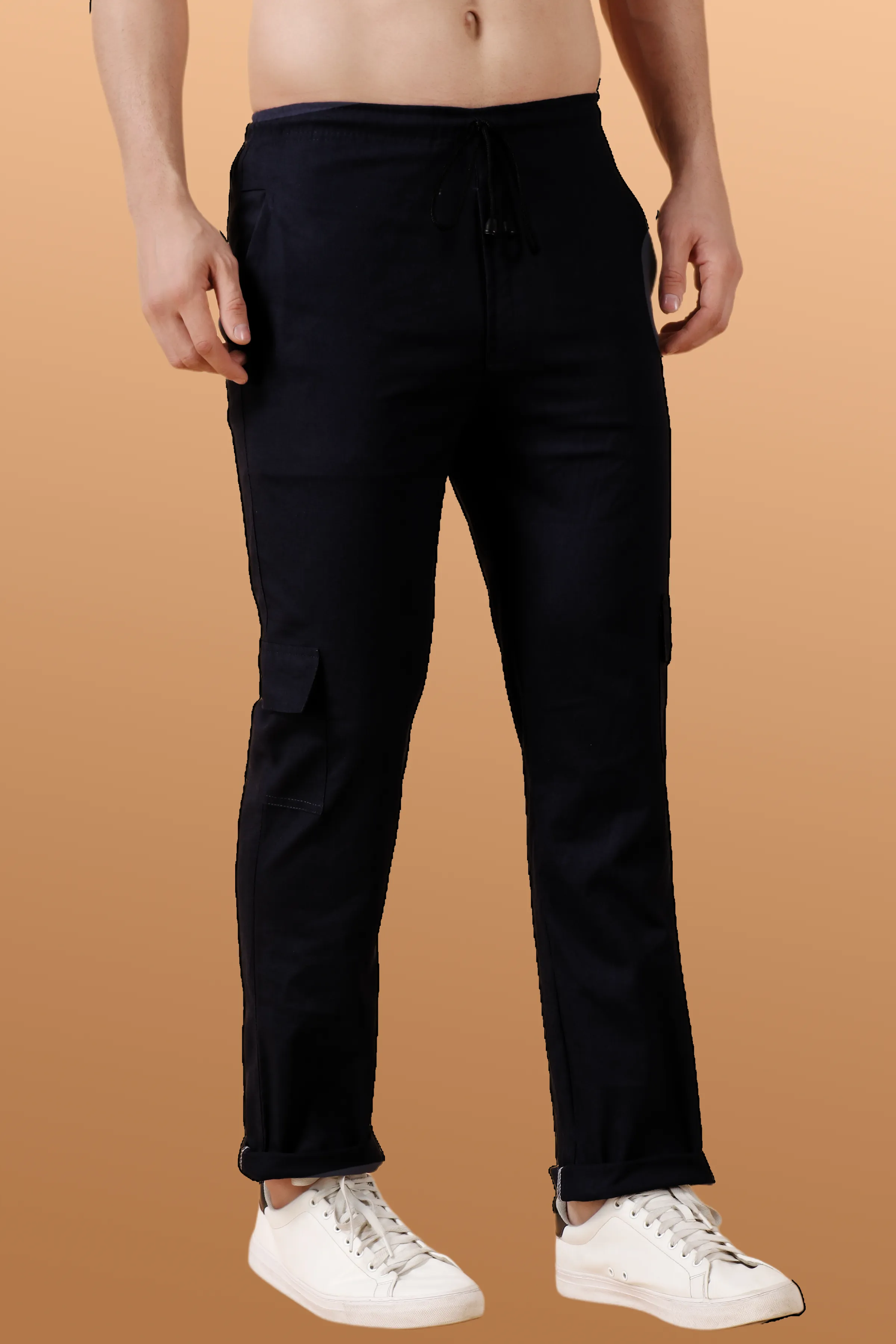 Black Stretch Cargo Pants