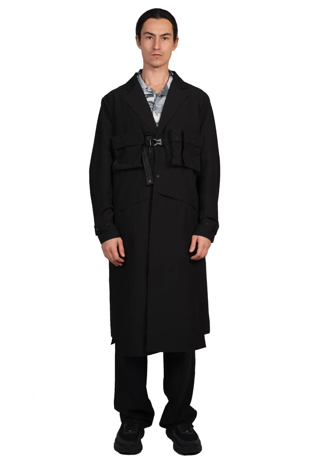 Black Utility Trench Coat