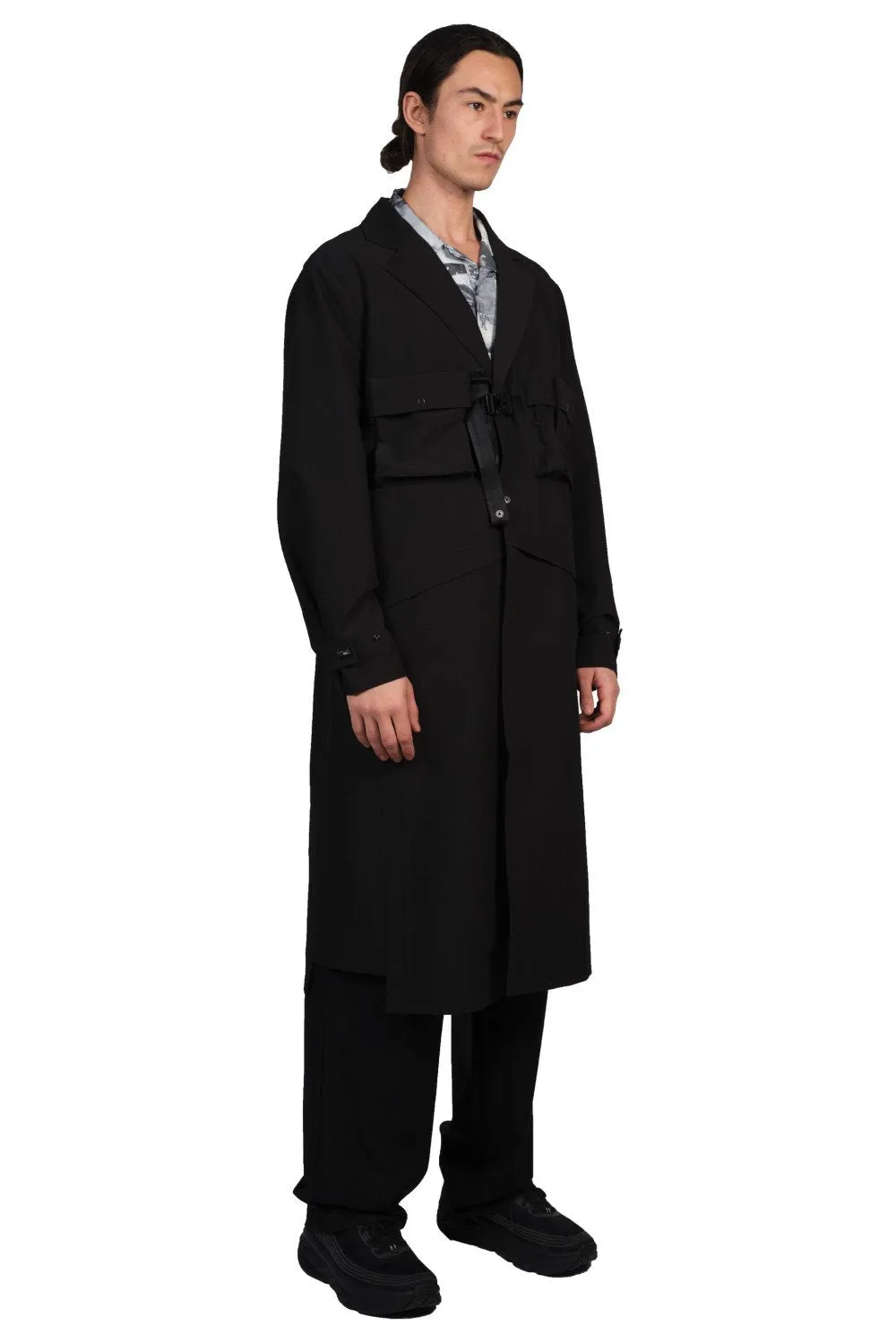 Black Utility Trench Coat