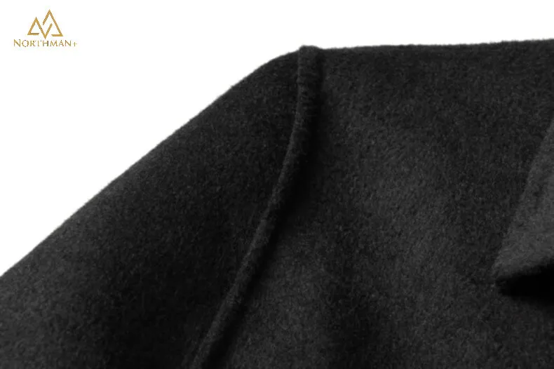 Black woolen coat for men