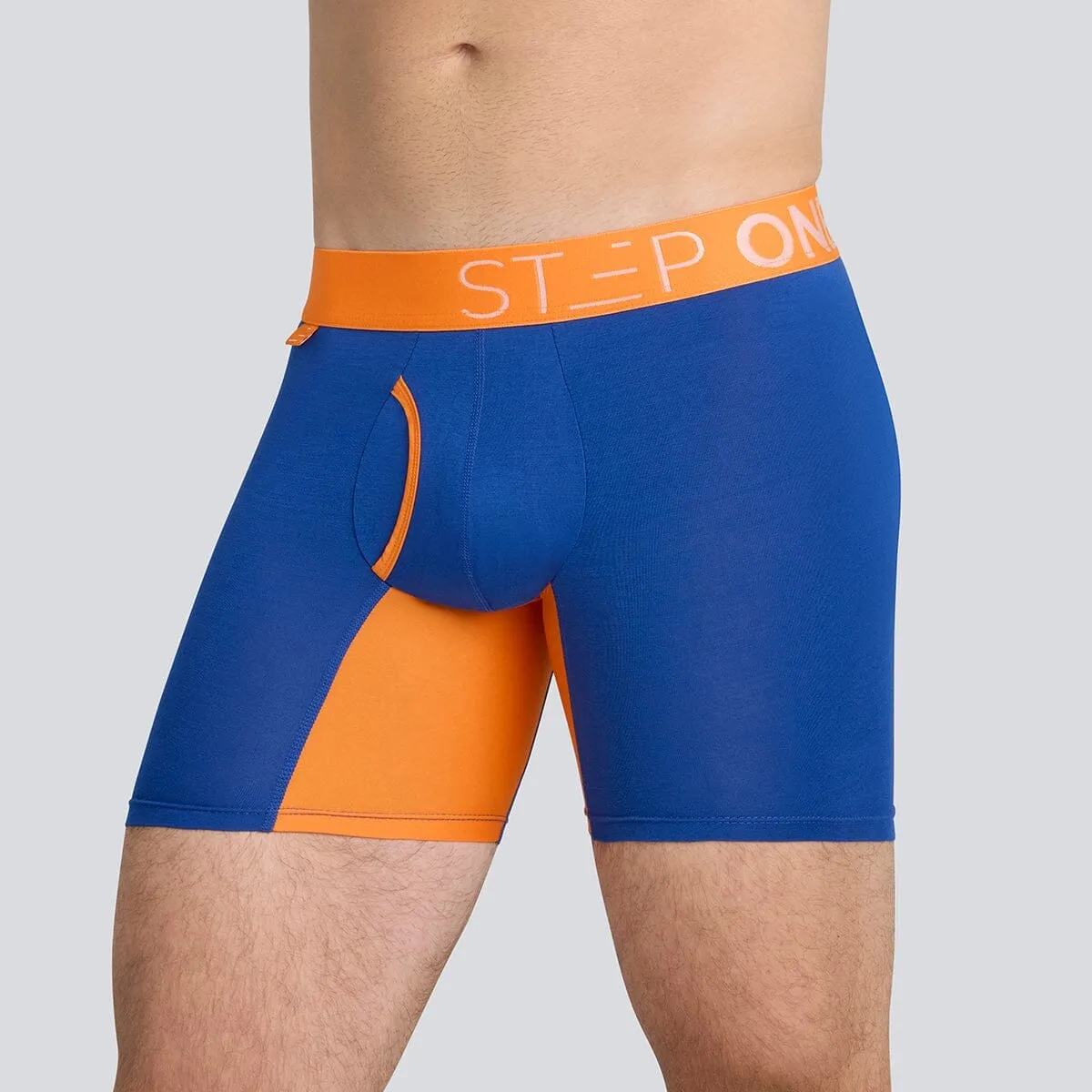 Boxer Brief Fly - Navy & Orange