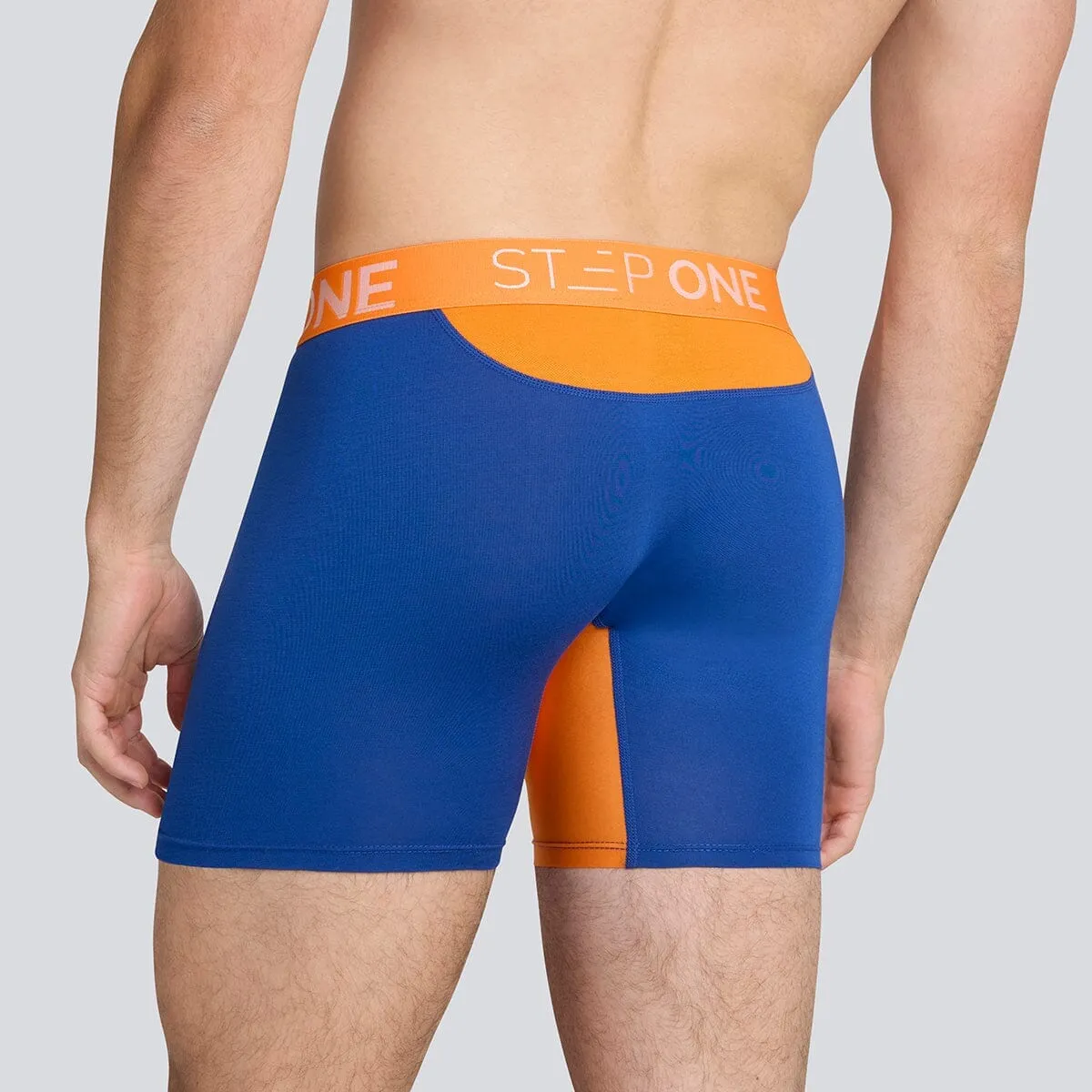 Boxer Brief Fly - Navy & Orange