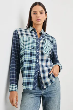 Brando Shirt Sky Navy Mixed Plaid