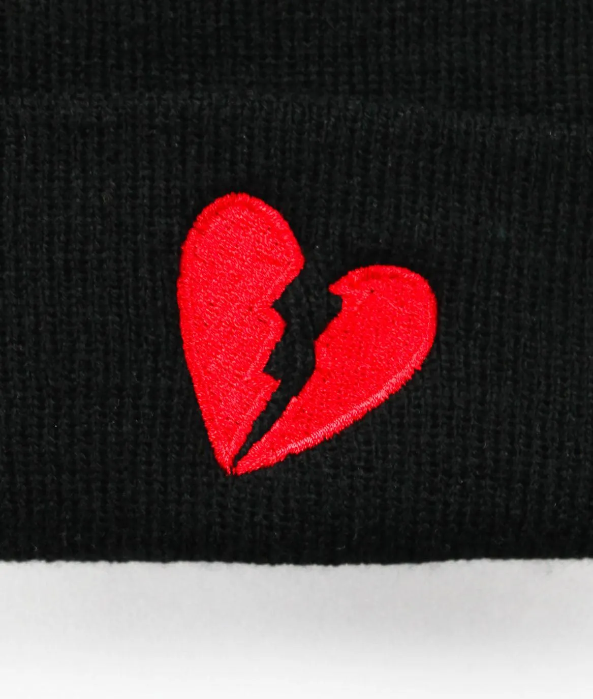 Broken Heart Embroidered Womens Beanie