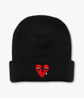 Broken Heart Tears Embroidered Beanie