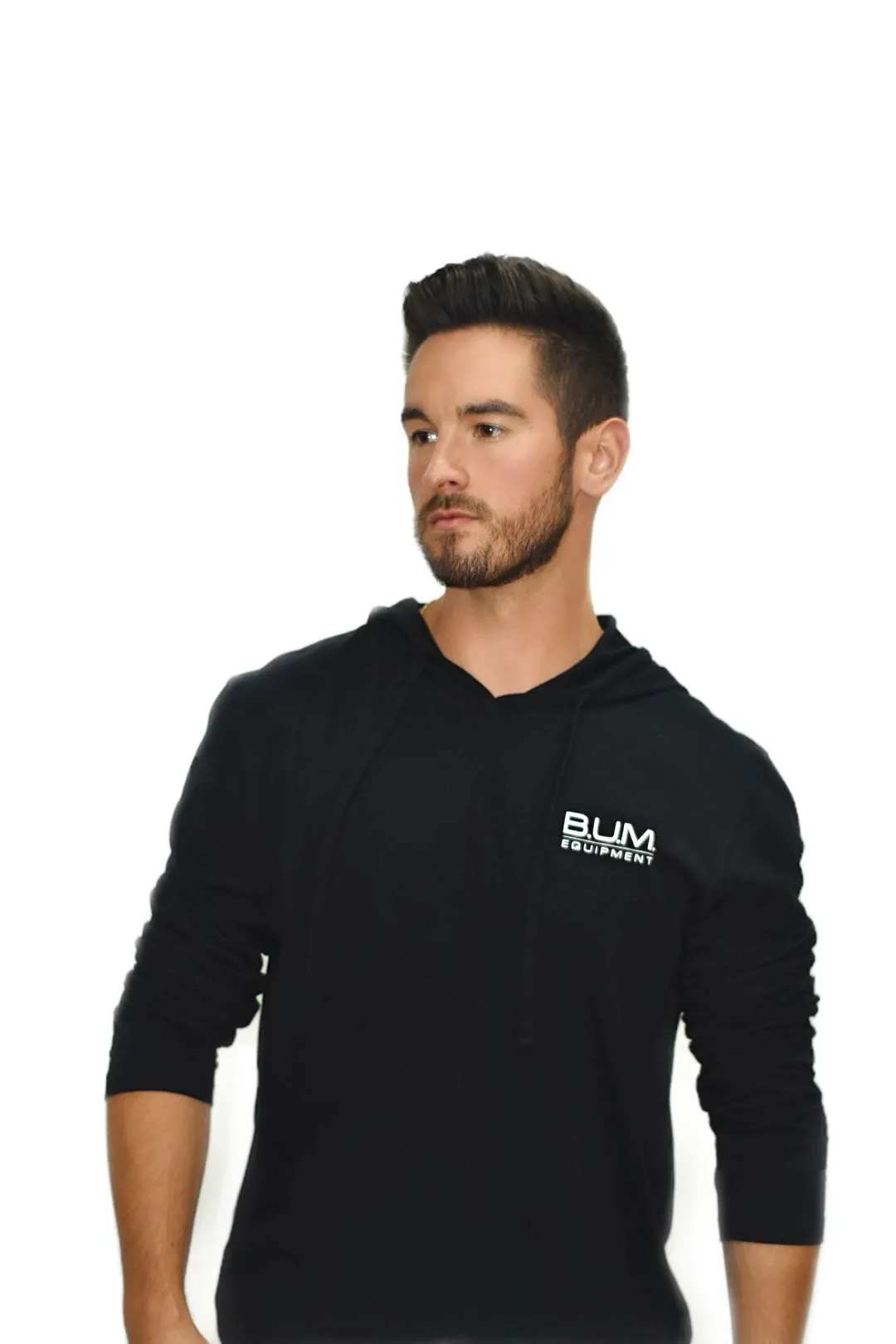 Brushed Jersey Hoodie B.U.M. - Black