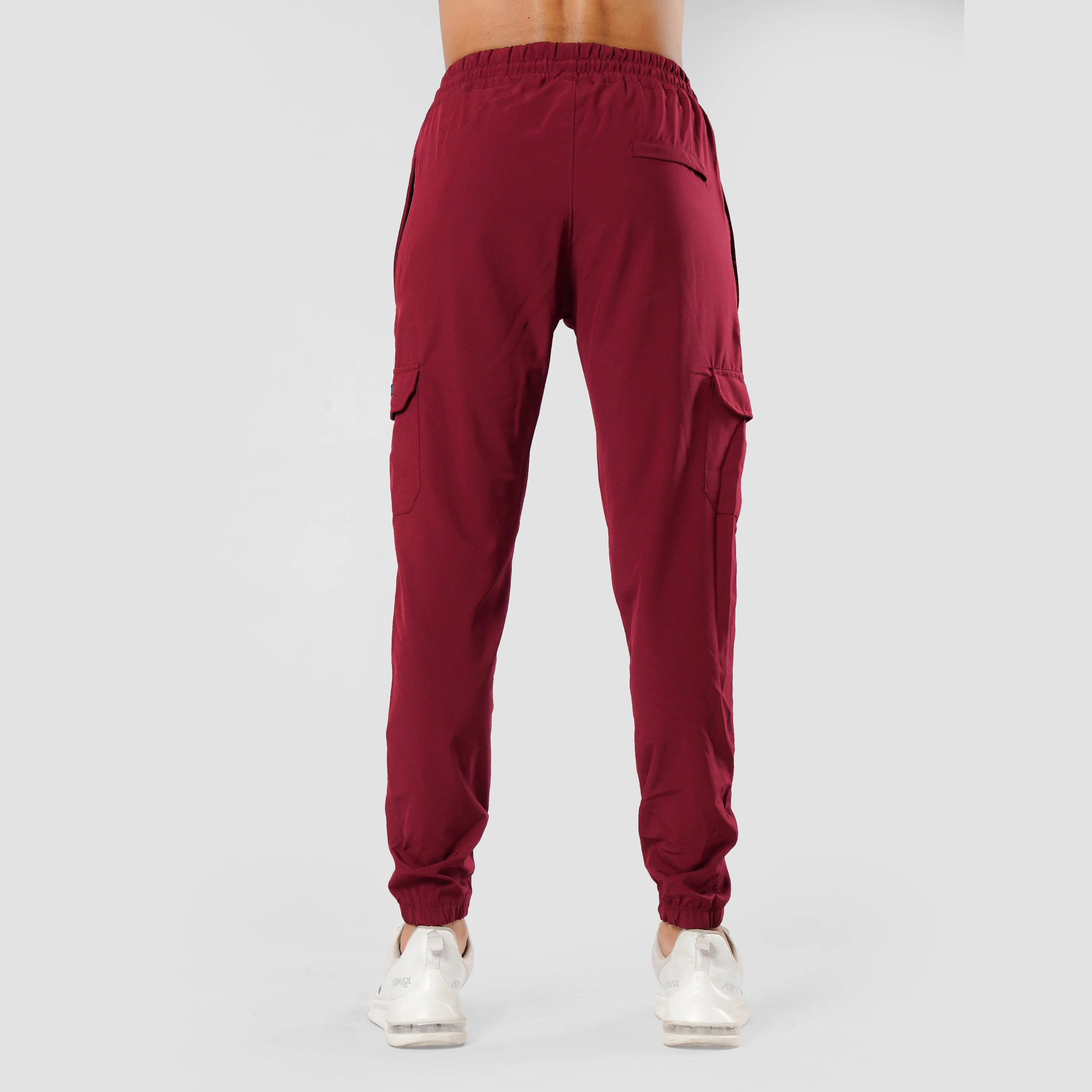 BURGUNDY CARGO FLEX PANTS