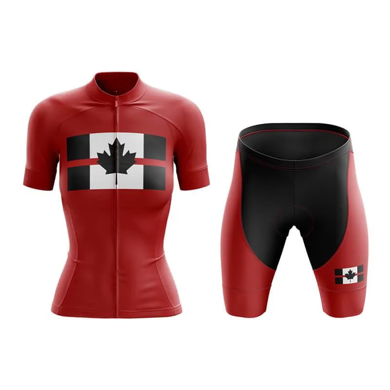 Canada Red Thin Line Club Cycling Kit (Red)