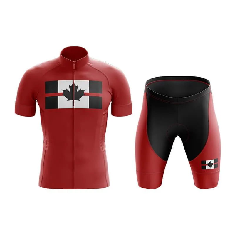 Canada Red Thin Line Club Cycling Kit (Red)