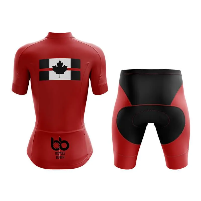 Canada Red Thin Line Club Cycling Kit (Red)