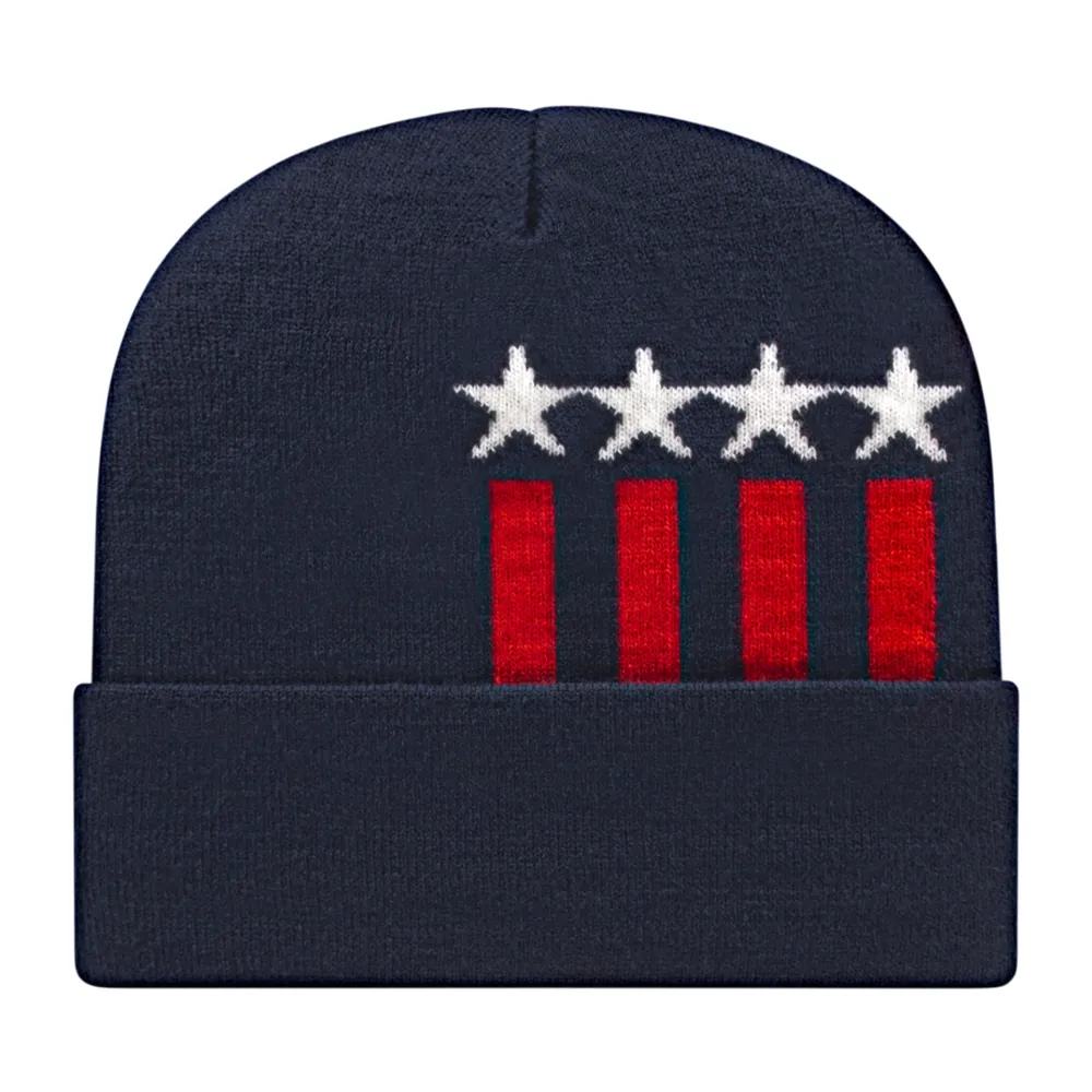 Cap America RKSTAR12 Stars & Stripes Knit Cap with Cuff